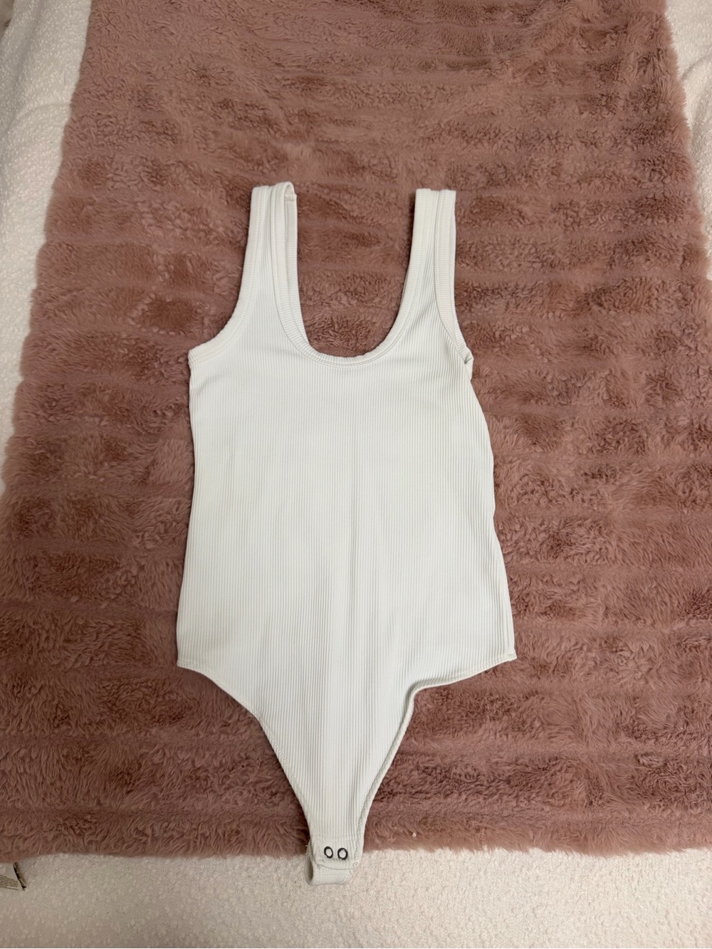 Abercrombie & Fitch White Ribbed Tank Bodysuit